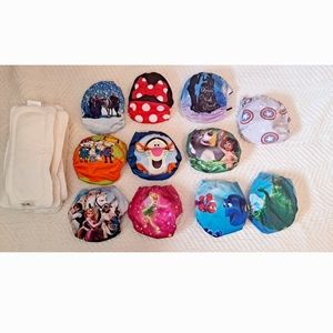 Character cloth diaper lot